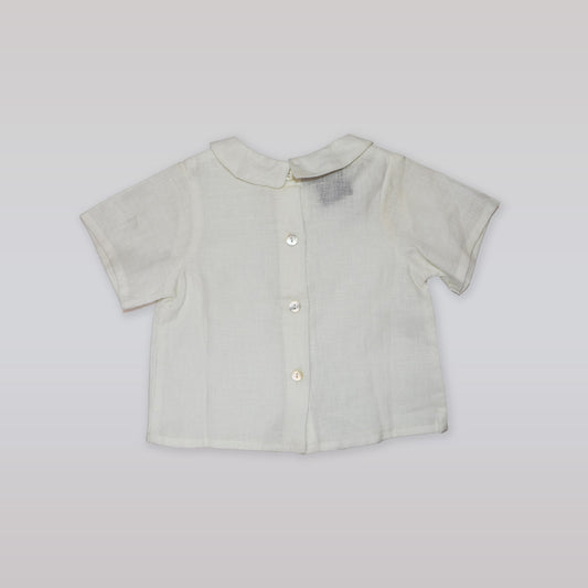 Elegant Fleurisse & Leon Beno it White Cotton Toddler Top