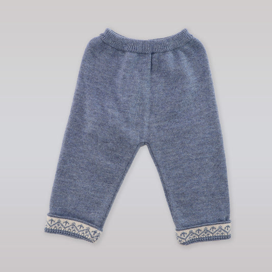 Paz Rodriguez Baby Vintage Style Knitted Trousers In Soft Blue