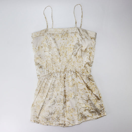 Elegant Pale Cloud Jamie Ecru Play Suit with Gold Foil