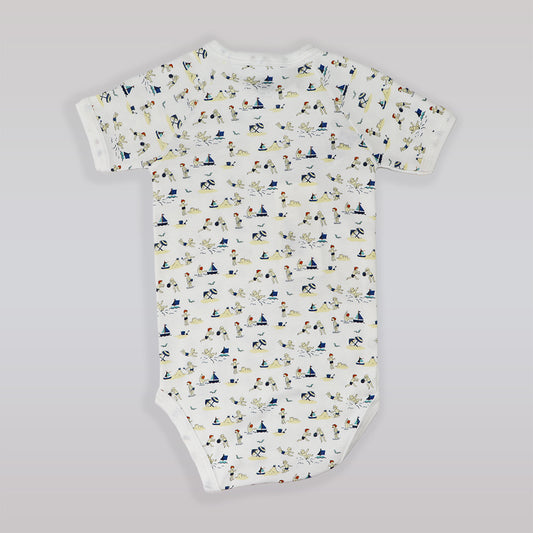 Petit Bateau Baby Short Sleeve Stanny White Cotton Bodysuit