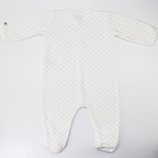 Petit Bateau Baby Boys Blue Striped Footed Cotton Pajamas