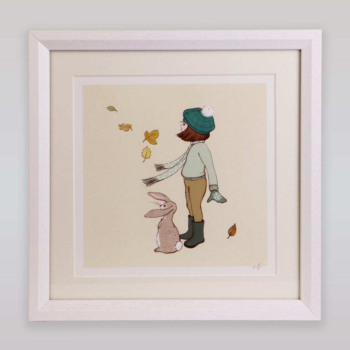 Belle and Boo Windy Day Signed Cotton Rag Art Print
