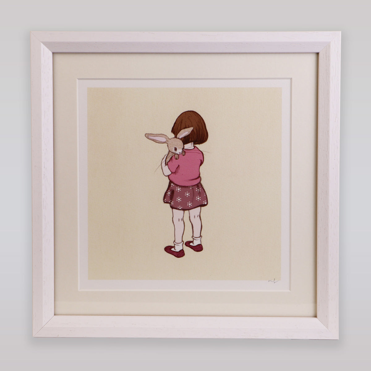 Belle & Boo Signed Belle Hugs Boo Cotton Art Print