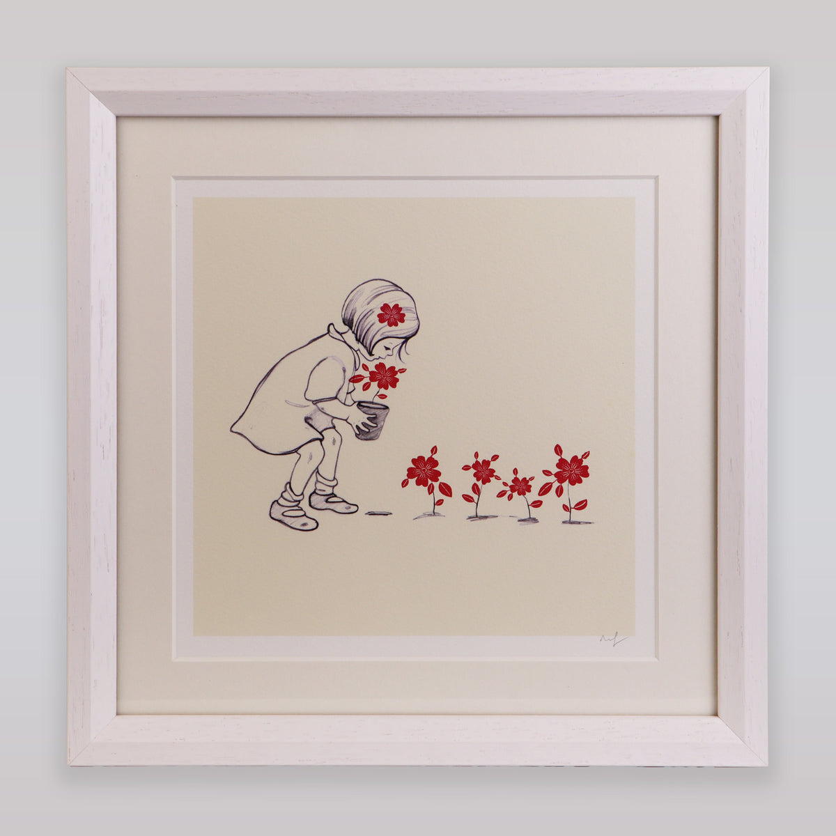Belle & Boo Evie's Flowers Signed Fine Art Cotton Print