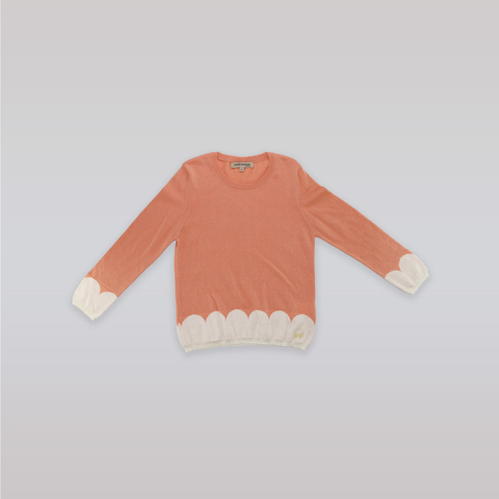 Huckle Bones Peach Cashmere Knit Jumper for Girls Age 6