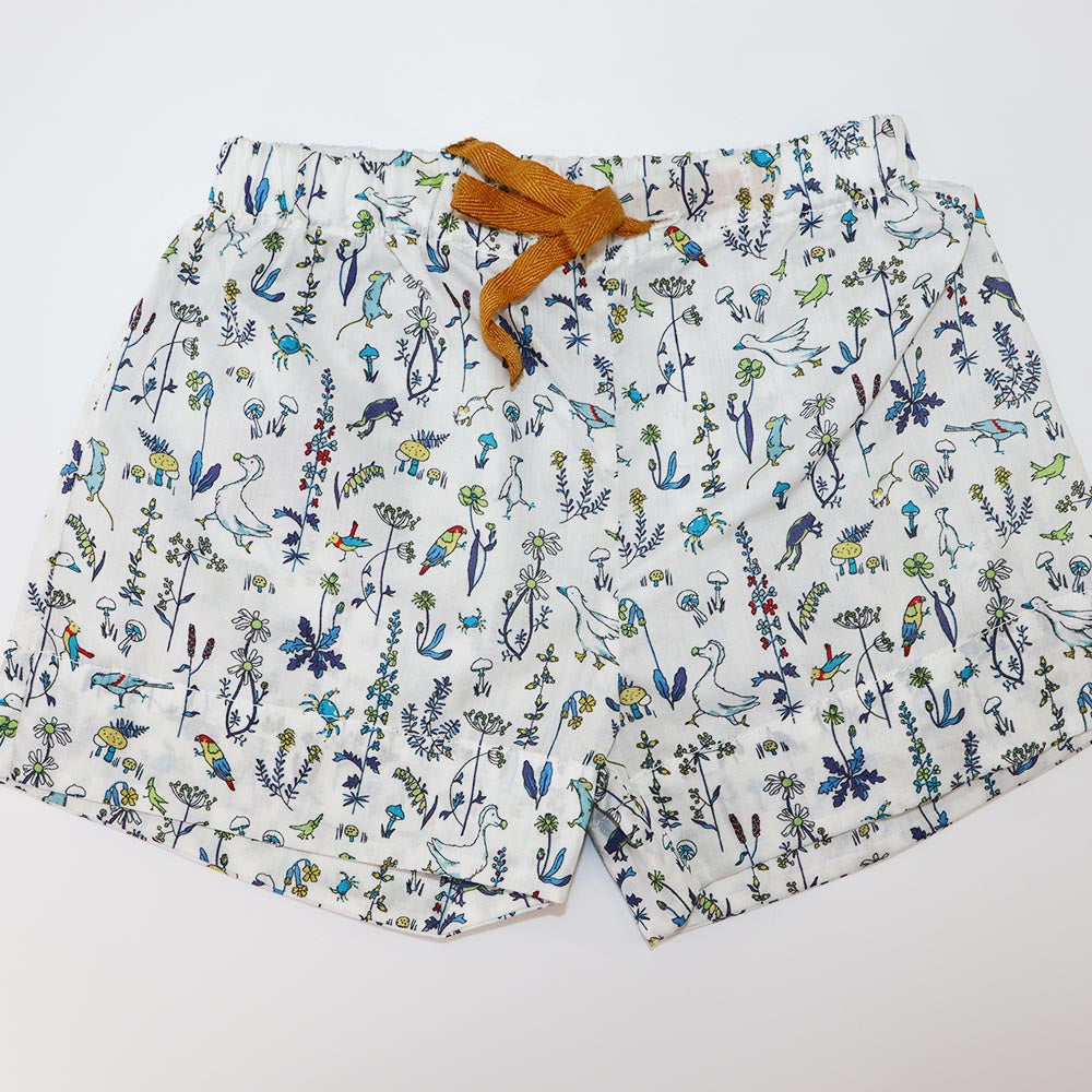 Les Enfantines Blue Birch Print Boys Denim Beach Shorts