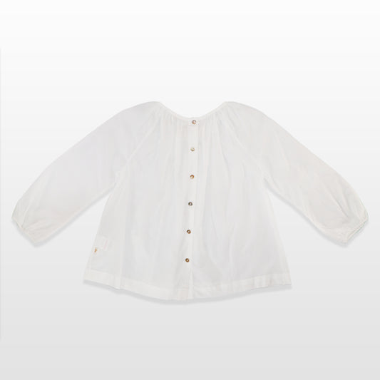 Elegant Les Enfantines White Corneille Cotton Blouse for Girls