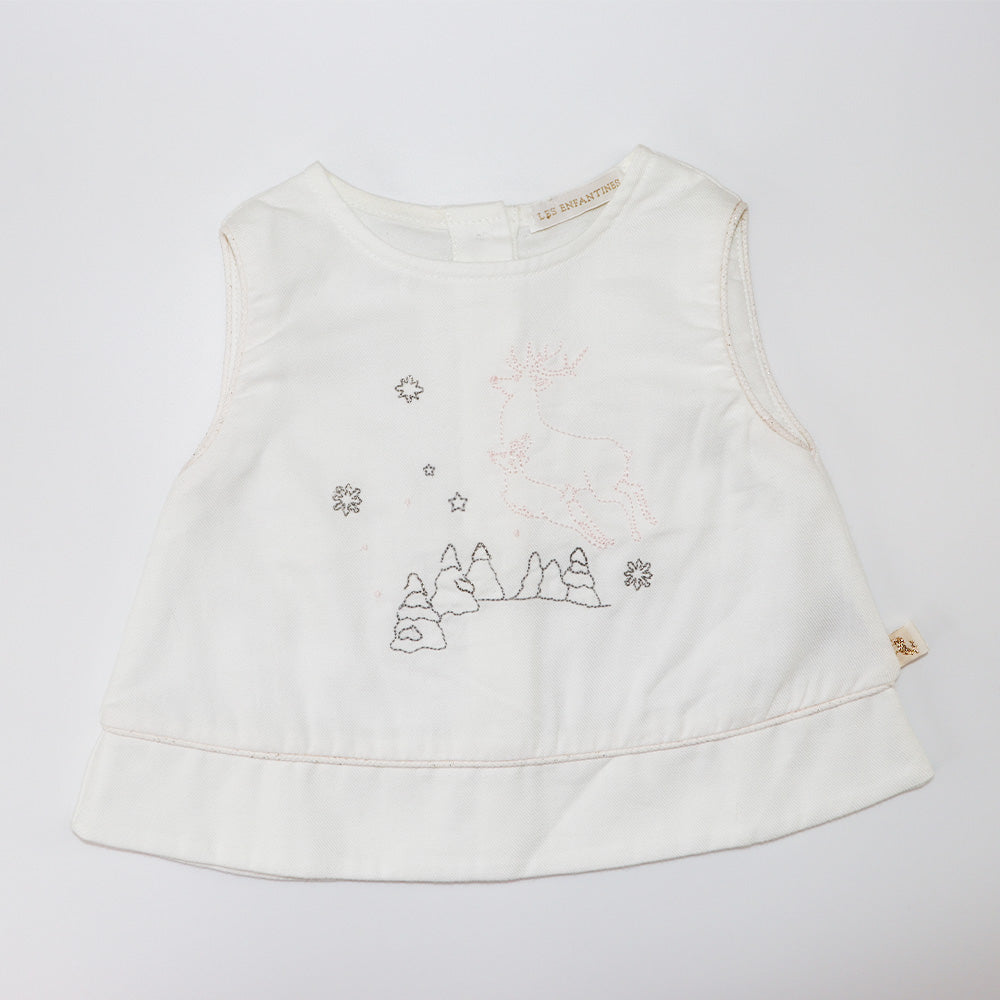 Les Enfantines Powder Pink Chouette Baby Girl Cotton Romper Outfit