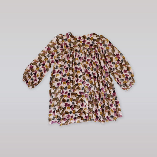 Elegant La Stupenderia Girls Purple and White Abia Designer Dress