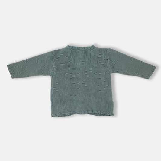 Elegant La Stupenderia Baby White Knit Cardigan with Bow Detail