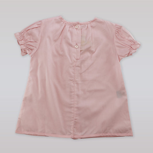 Elegant Pixie Lily Pink Cotton Baby Dress and Bloomer Set