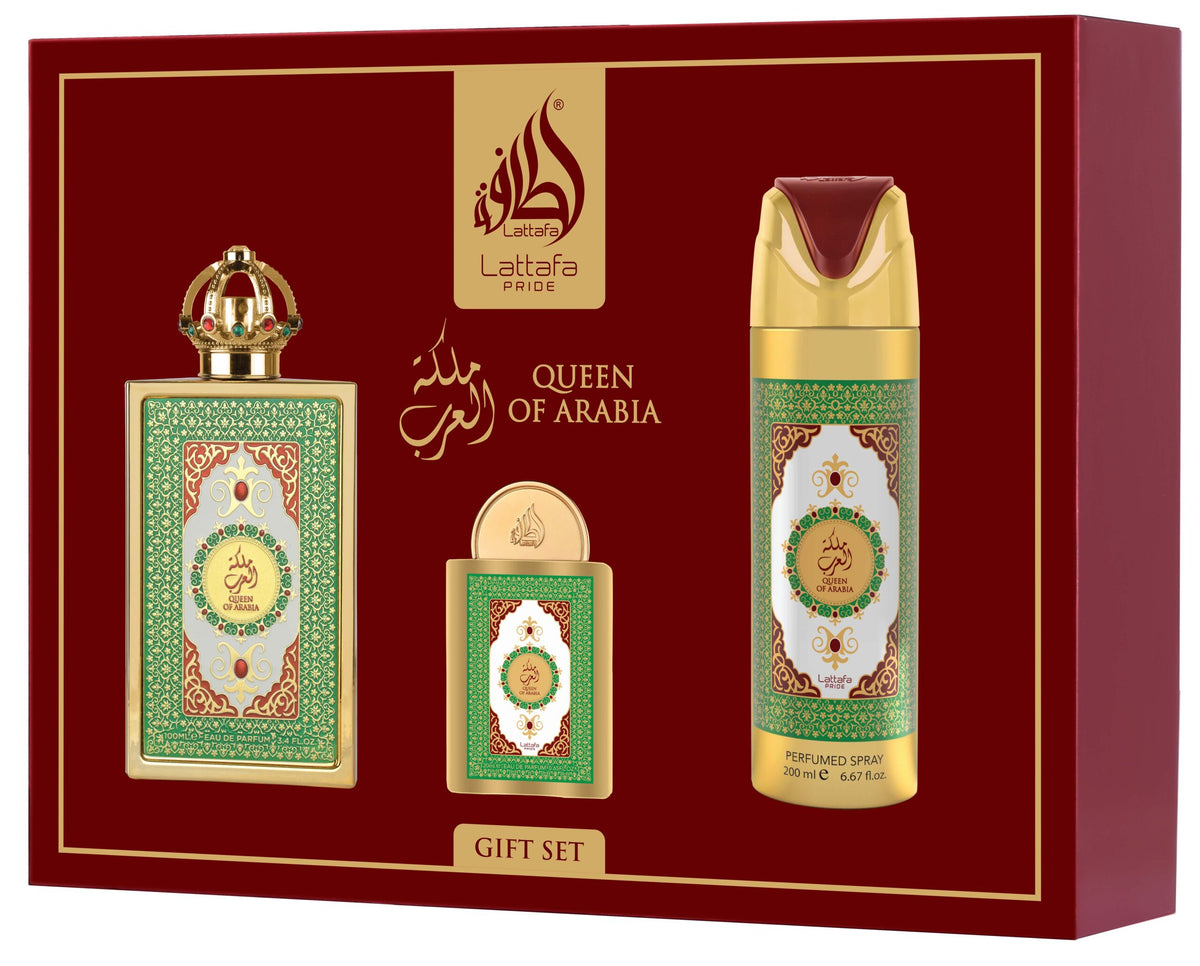 Lattafa Pride Queen of Arabia Luxury 3 Piece Fragrance Gift Set