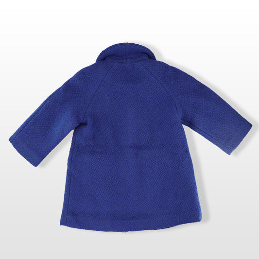 Rachel Riley Girls French Blue Boucle Coat with Velvet Collar
