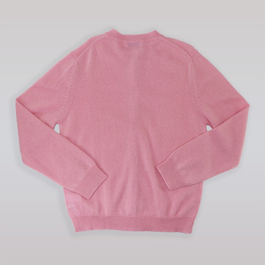 Rachel Riley Girls Pink Knit Cardigan with Scalloped Trim