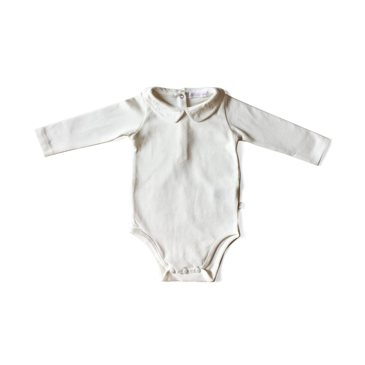 Les Enfantines Chauve Souris Ecru Embroidered Baby Bodysuit