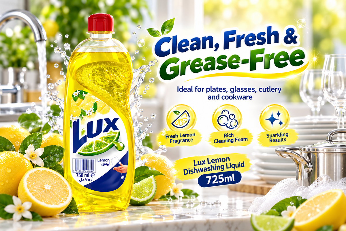 Lux Lemon Dishwashing Liquid – 725ml 4 pcs