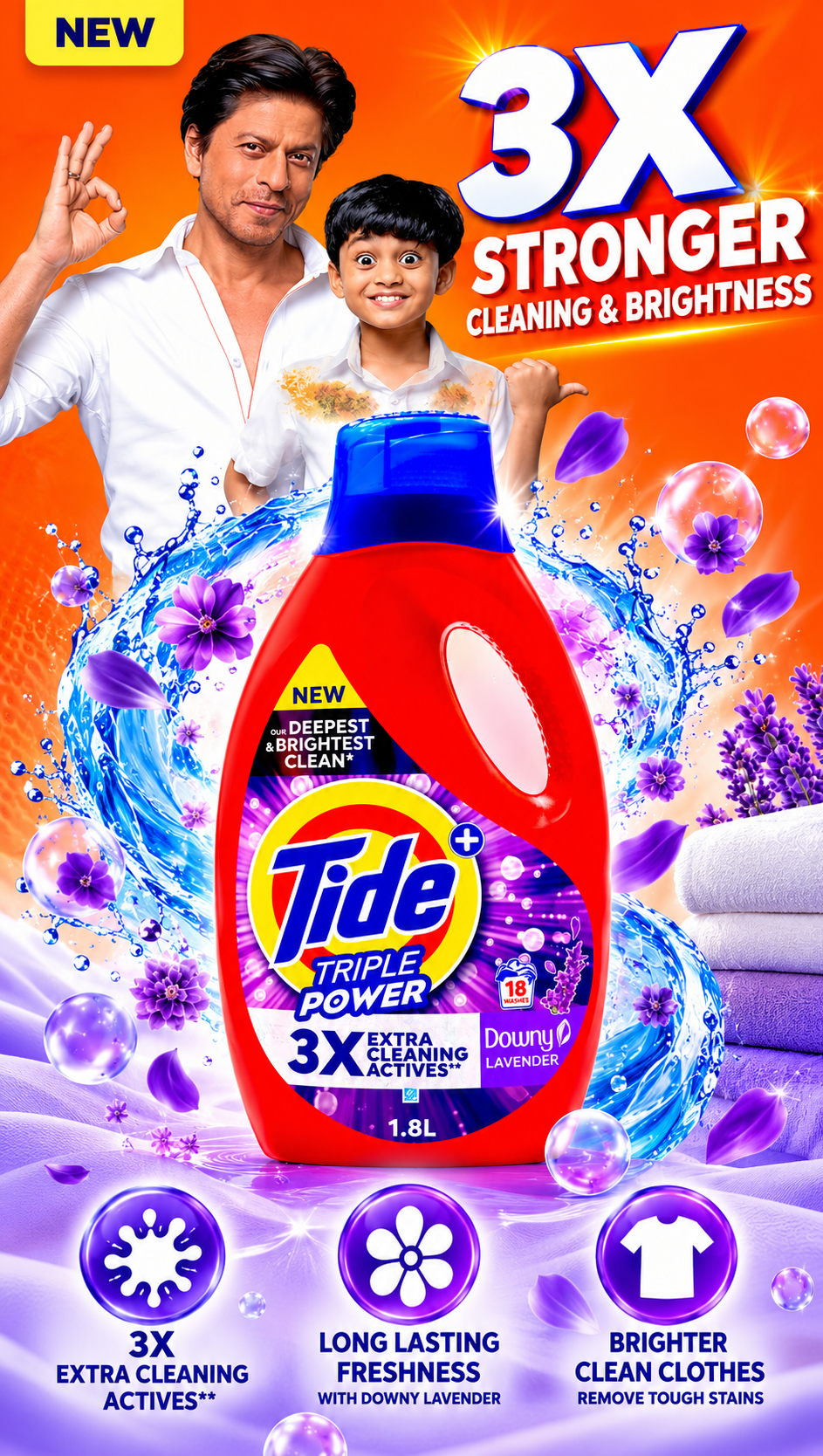 Tide Triple Power Gel Downy Lavender – 1.8L