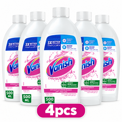 Vanish White Liquid Stain Remover 495ml x 4pcs  – Powerful Laundry Care