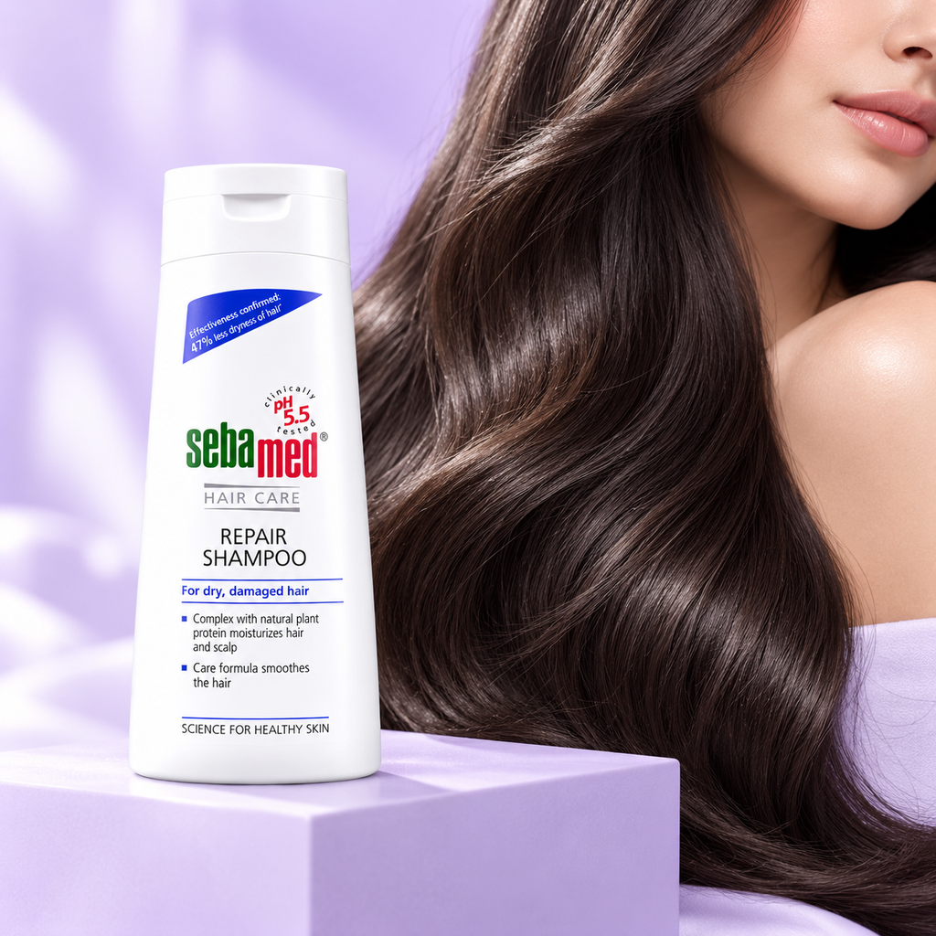 Sebamed Hair Repair Shampoo 200ml – For Dry & Damaged Hair | pH 5.5 (1x3 pcs)