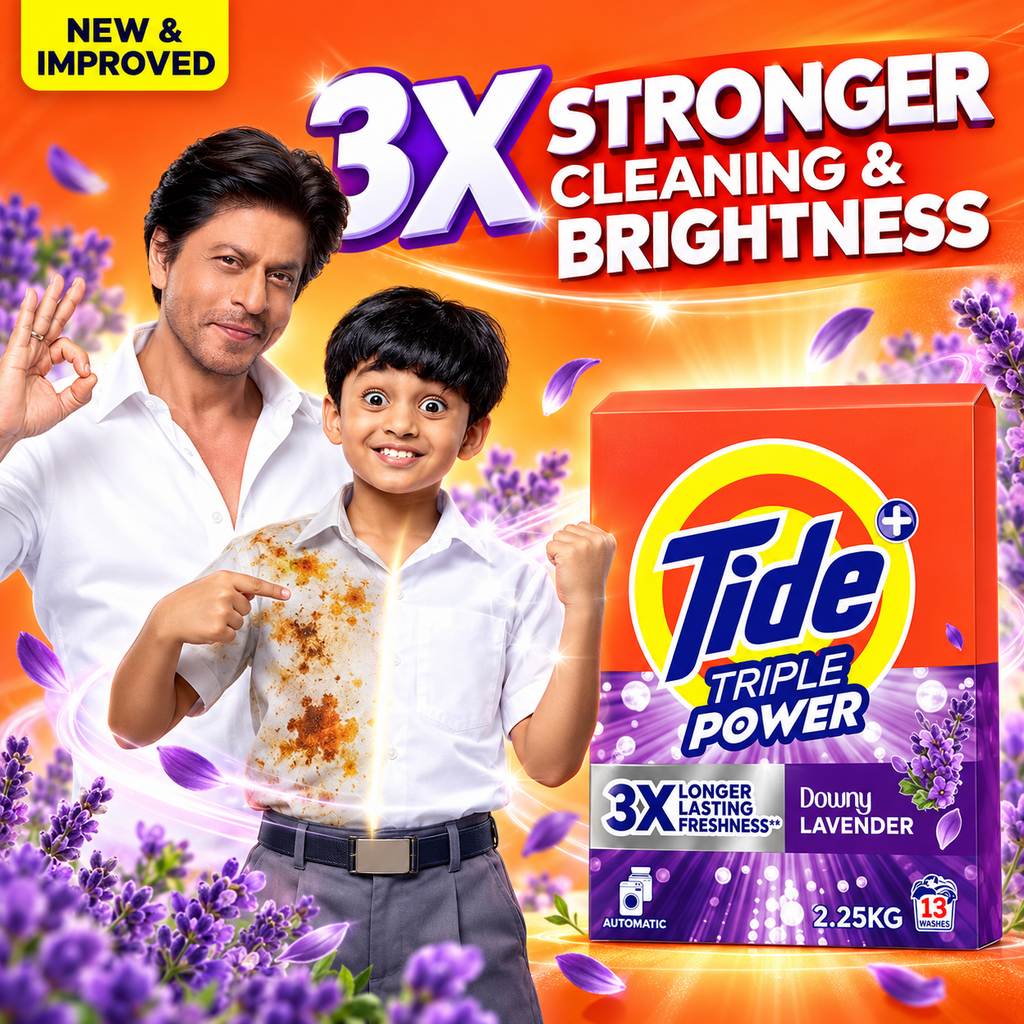 Tide Triple Power Green 2.25kg – Fresh Lavender Laundry Care 2pcs