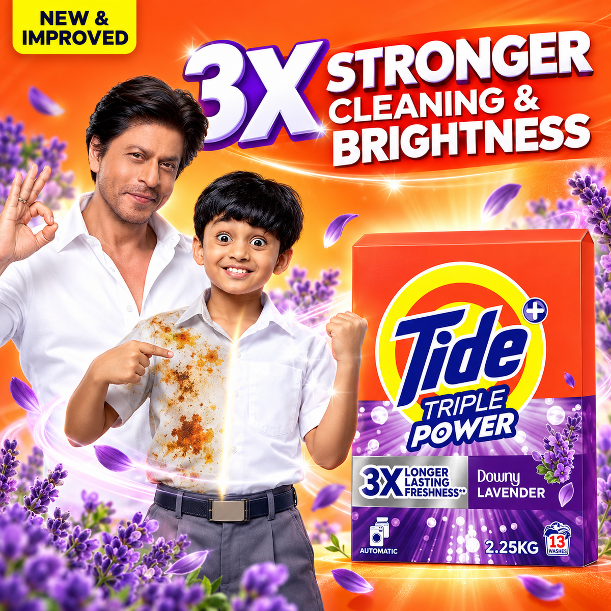 Tide Triple Power Green 2.25kg – Fresh Lavender Laundry Care 2pcs