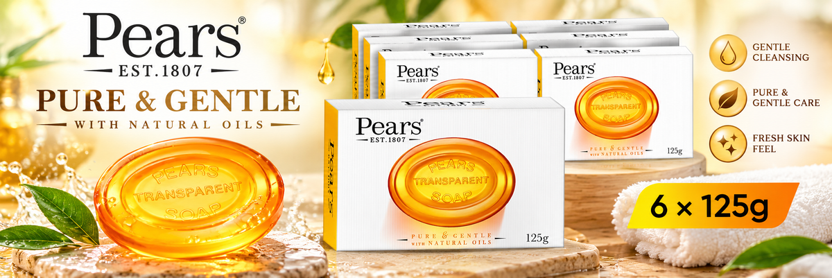Pears Gentle Cleansing Soap 125g x 6pcs – Mild Daily Skin Care