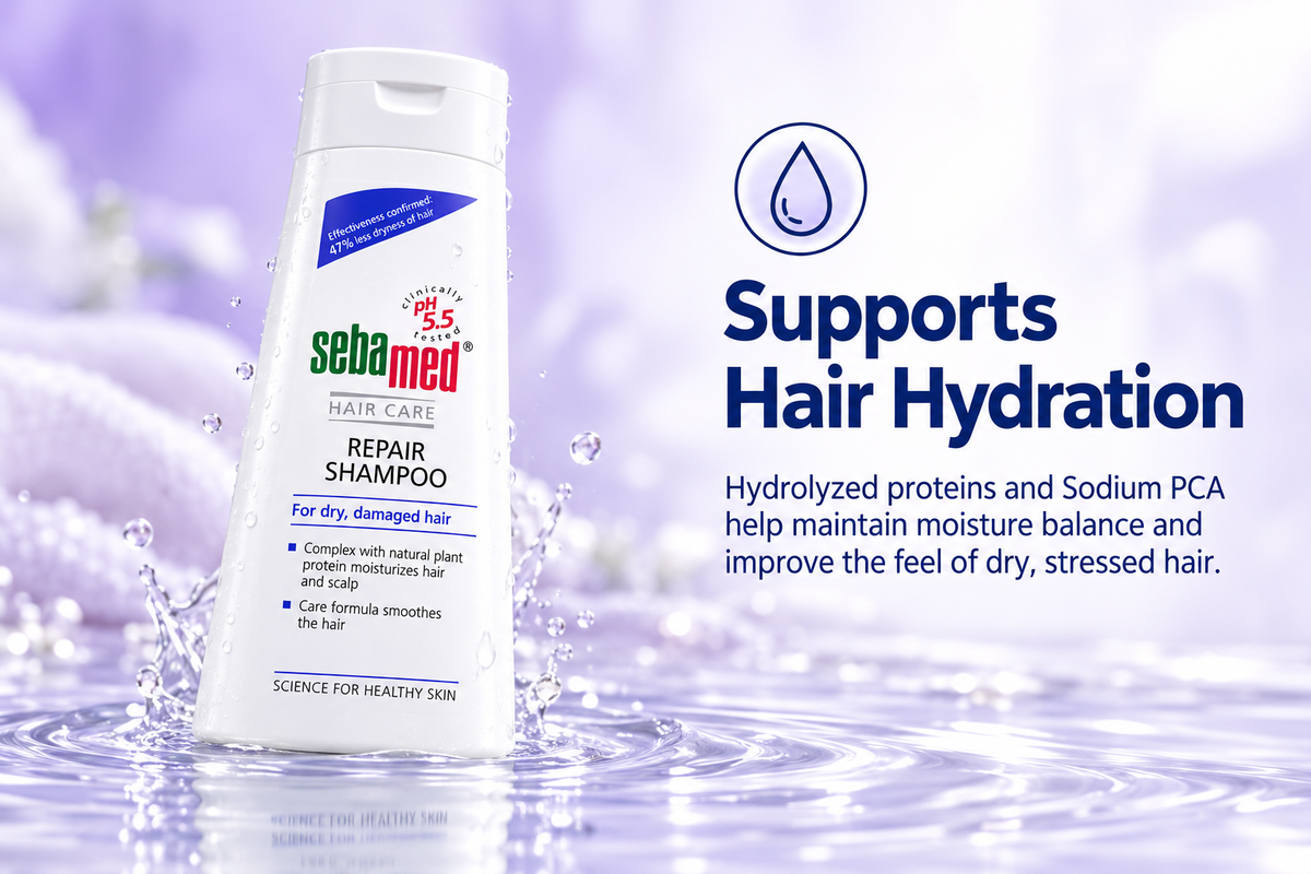 Sebamed Hair Repair Shampoo 200ml – For Dry & Damaged Hair | pH 5.5 (1x3 pcs)