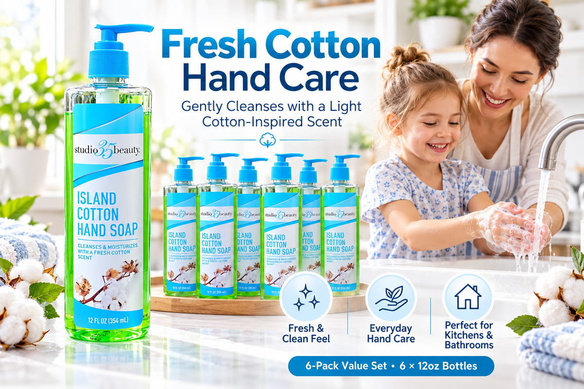 Studio 35 Island Cotton Hand Soap 6 Pack – 6 × 12oz