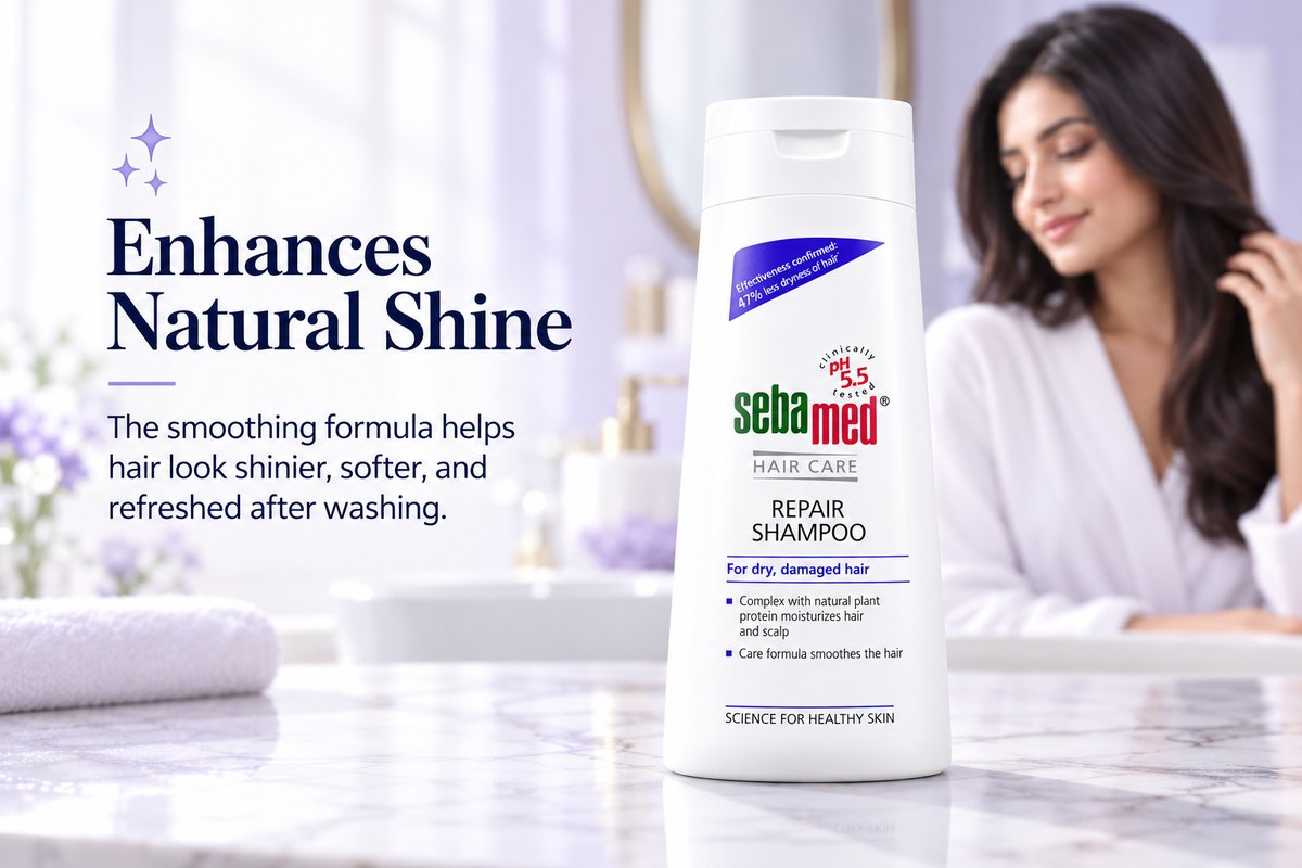Sebamed Hair Repair Shampoo 200ml – For Dry & Damaged Hair | pH 5.5 (1x3 pcs)