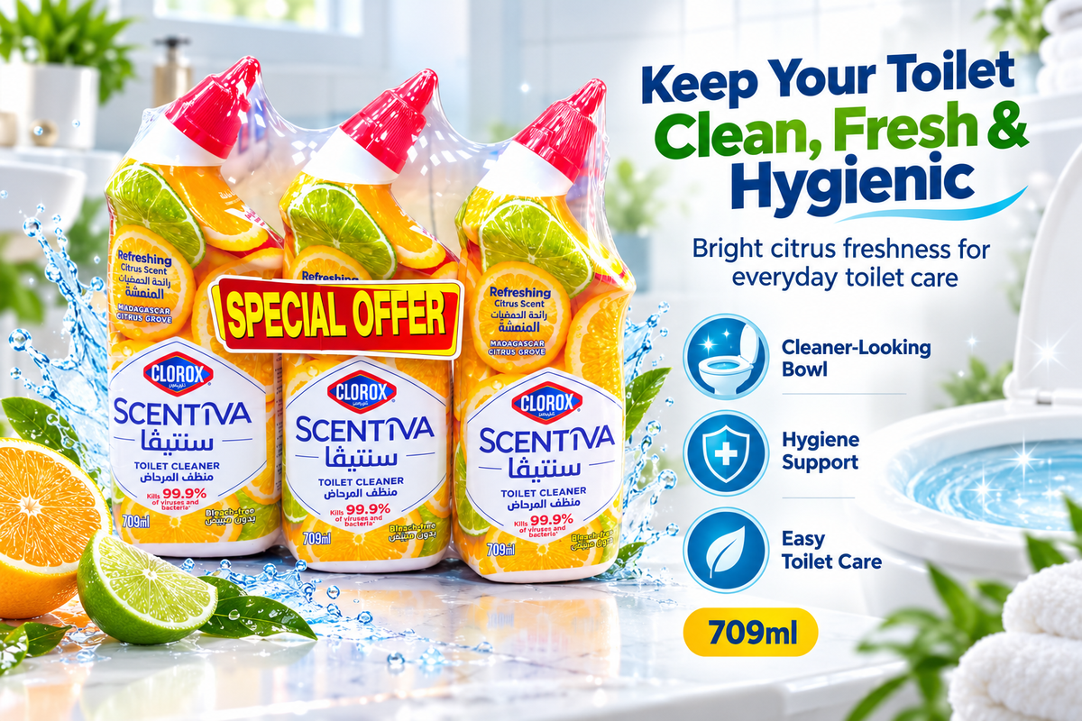Clorox Madagascar Citrus Toilet Cleaner 709ml X 4PCS – Deep Clean & Fresh Scent