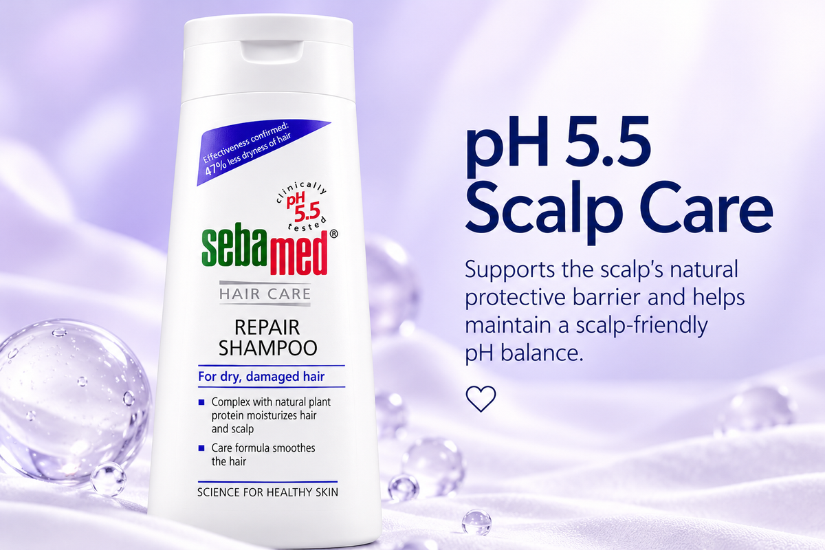 Sebamed Hair Repair Shampoo 200ml – For Dry & Damaged Hair | pH 5.5 (1x3 pcs)