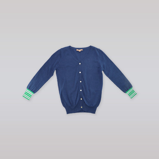 I Love Gorgeous Girls Navy Wink Knit Cardigan Sweater