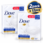 Dove Beauty Cream Bar White 75g × 12 – Gentle Cleansing & Moisturizing Care