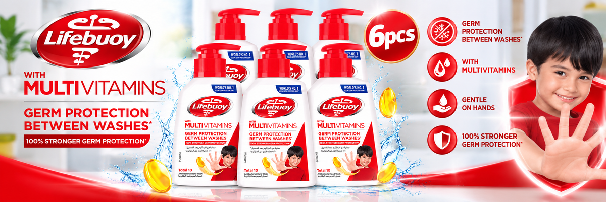 Lifebuoy Total 10 Handwash 180ml – Clean, Fresh & Protected Hands 6pcs