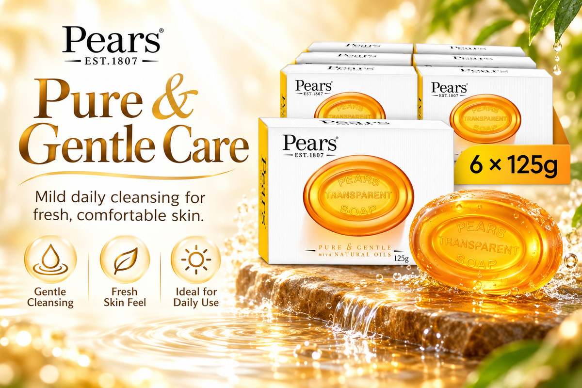 Pears Gentle Cleansing Soap 125g x 6pcs – Mild Daily Skin Care