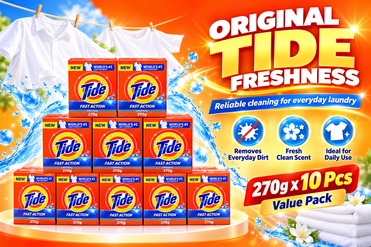 Tide Original Scent Laundry Detergent Powder – 270g 10Pcs