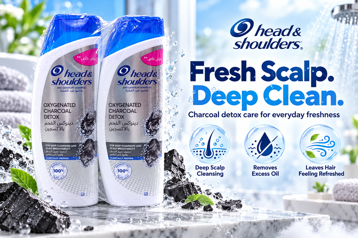 Head & Shoulders Charcoal Detox 350ml  x 2pcs – Fresh Scalp & Clean Hair