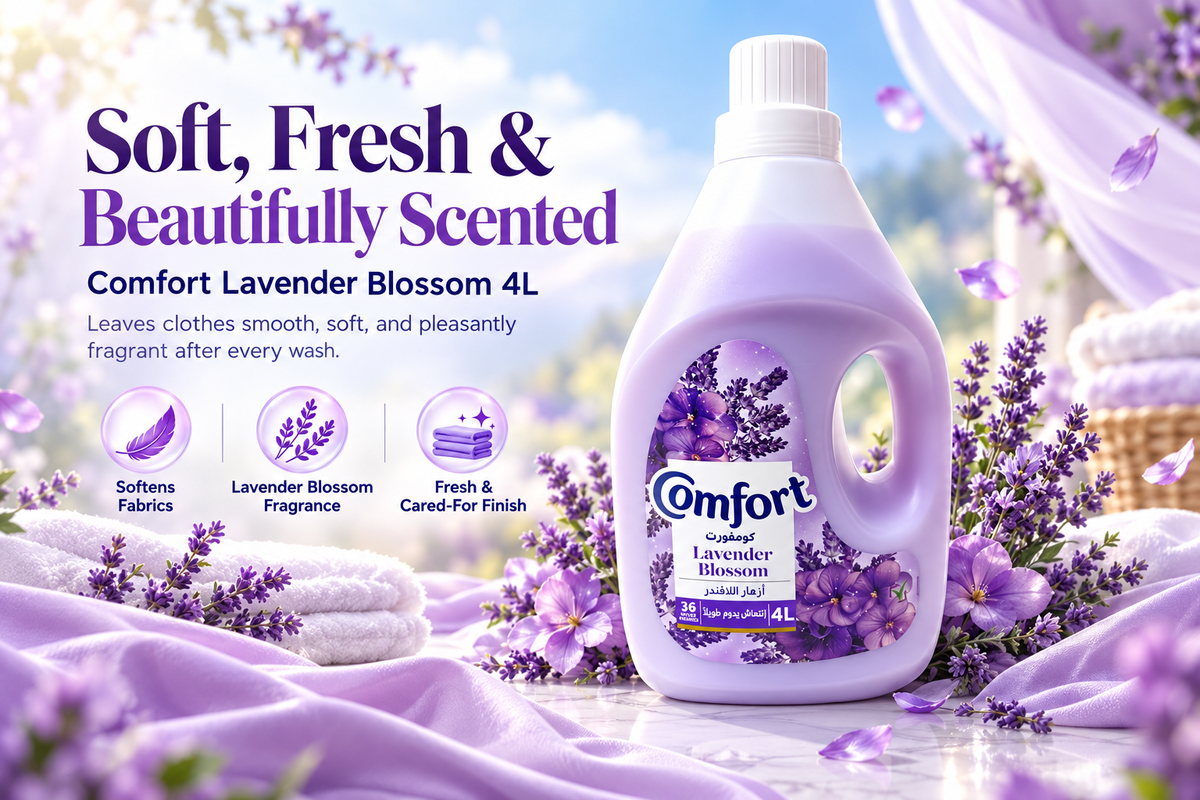 Comfort Lavender Blossom Fabric Softener 4L – Gentle Fabric Care