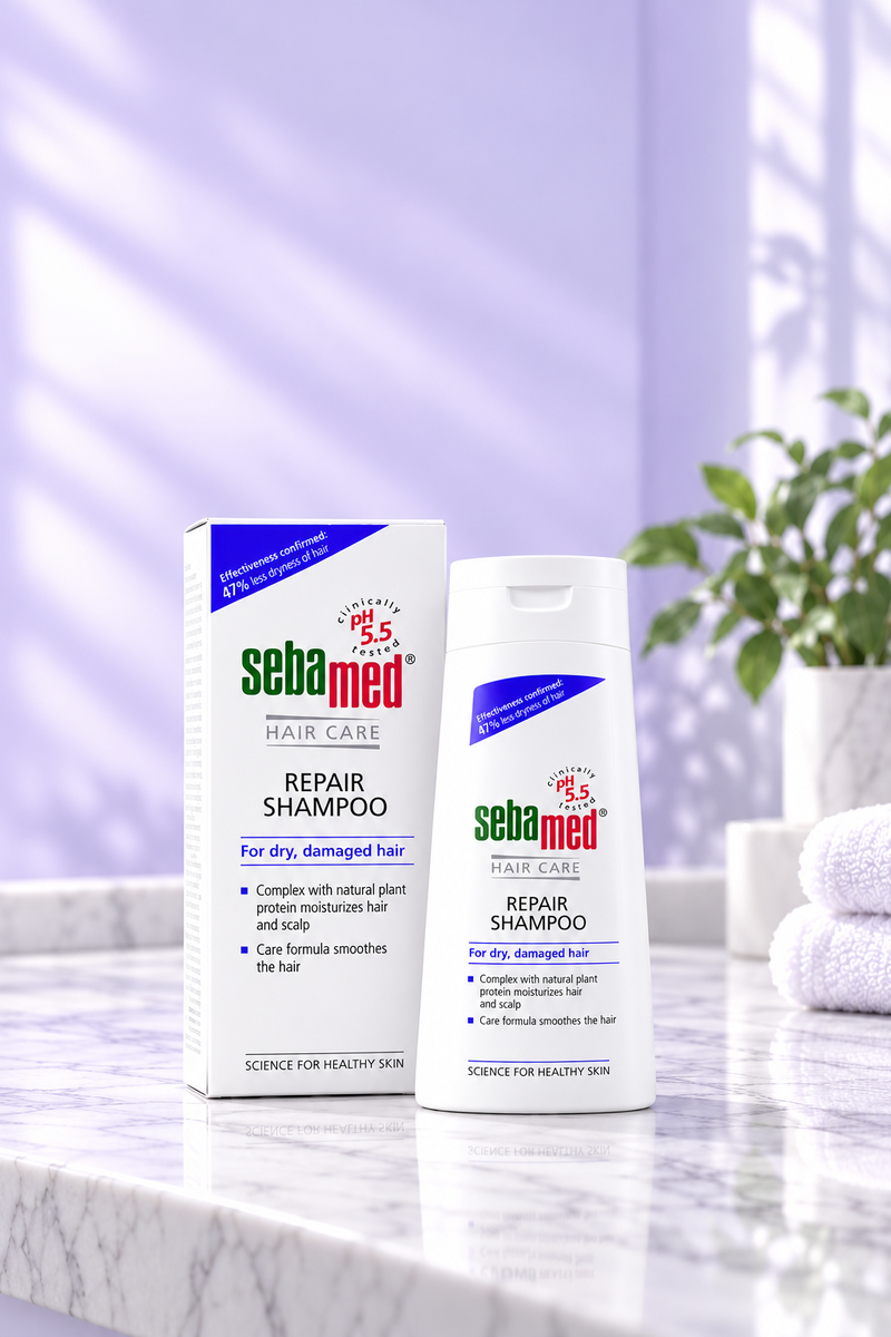 Sebamed Hair Repair Shampoo 200ml – For Dry & Damaged Hair | pH 5.5 (1x3 pcs)