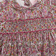 Annafie London Girls Paisley Rose Flower Print Cotton Smocked Dress