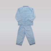 Annafie London Boys Blue Car Hand Smocked Cotton Pyjamas