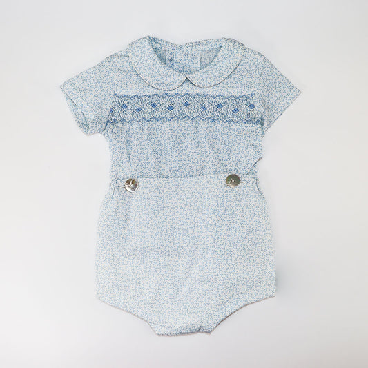 Ancar Baby Blue and White Two-Piece Knit Conjunto Set