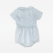 Ancar Baby Blue and White Two-Piece Knit Conjunto Set