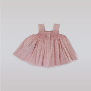 Sarah Louise Baby Girl Pink Smocked Dress with Delicate Floral Embroidery