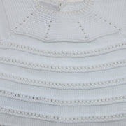 Paz Rodriguez Long Sleeve White Knit Baby Sweater 3M