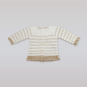 Paz Rodriguez Baby Long Sleeve Knit Sweater Crudo Beige