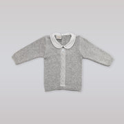 Paz Rodriguez Long Sleeve Knit Baby Sweater Nacar Vapor White