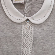 Paz Rodriguez Long Sleeve Knit Baby Sweater Nacar Vapor White