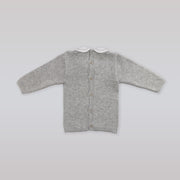 Paz Rodriguez Long Sleeve Knit Baby Sweater Nacar Vapor White