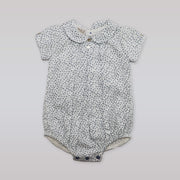 Paz Rodriguez Copitos Woven Blue Romper for Newborn Infants
